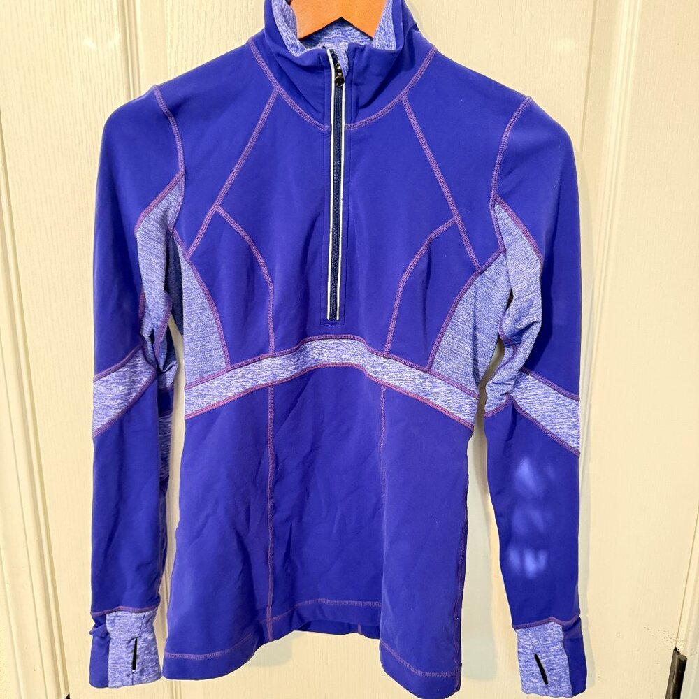 $129 Authentic LULULEMON Women’s 1/2 Zip Purple Blue Activewear Sweatshirt Sz.6